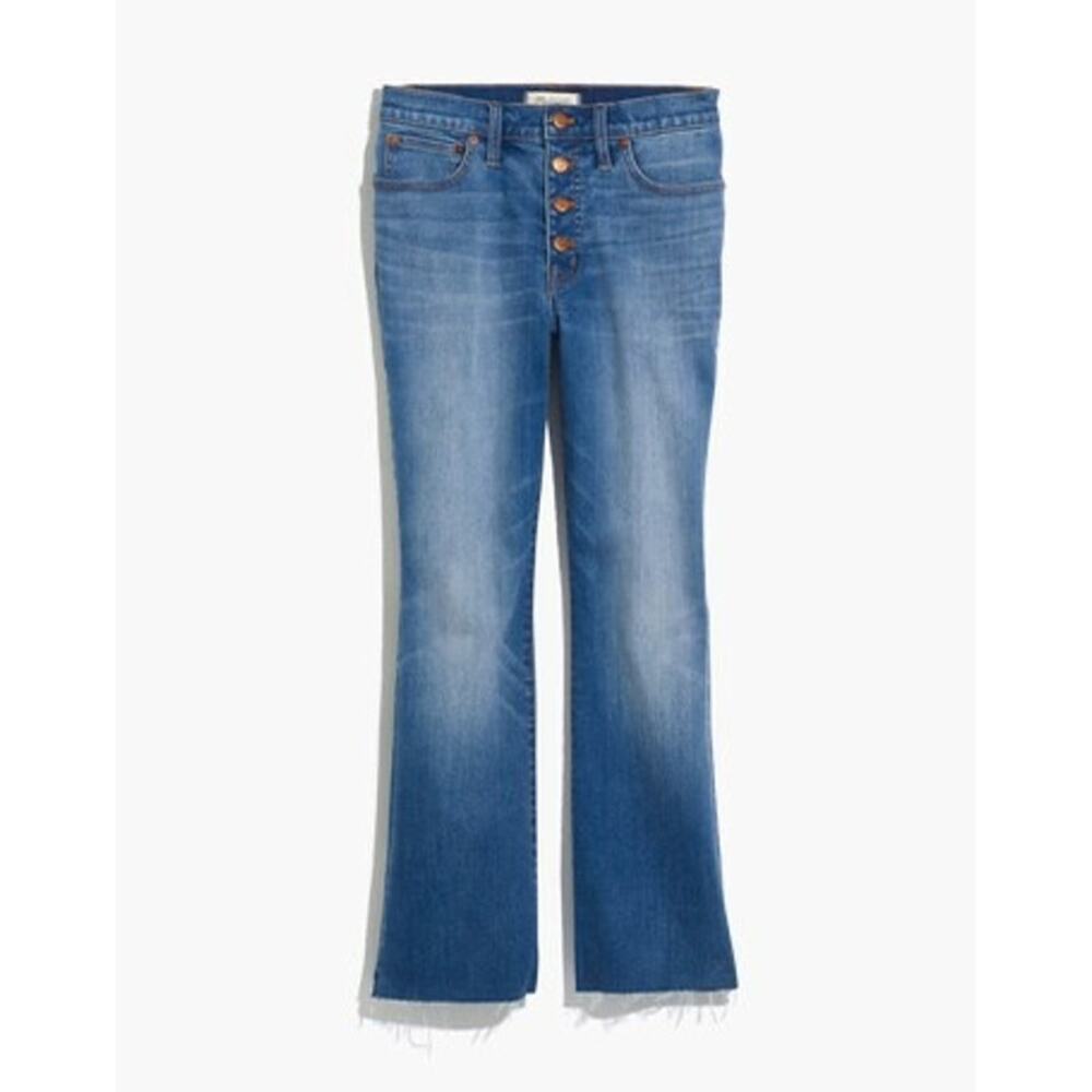 Madewell Women's Cali Demi-Boot Cropped Jeans High Rise Raw Hem -‎ Size 25